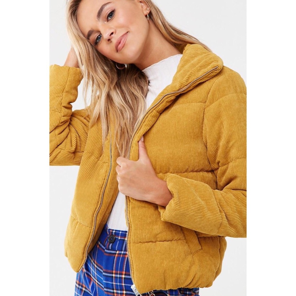 Corduroy Puffer Coat Jacket